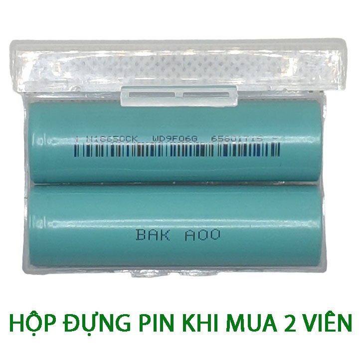 PIN chính hãng BAK N18650CK 3000mah 3C dòng xả liên tục 9A đầu bằng - Prism official