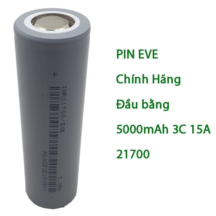 PIN chính hãng EVE 21700 50P 5000mah dòng xả liên tục 15A đầu bằng mới 100% - Prism official