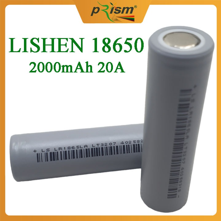 PIN chính hãng LISHEN xả cao LR1865LA 2000mah dòng xả liên tục 20A đầu bằng mới 100% - Prism official