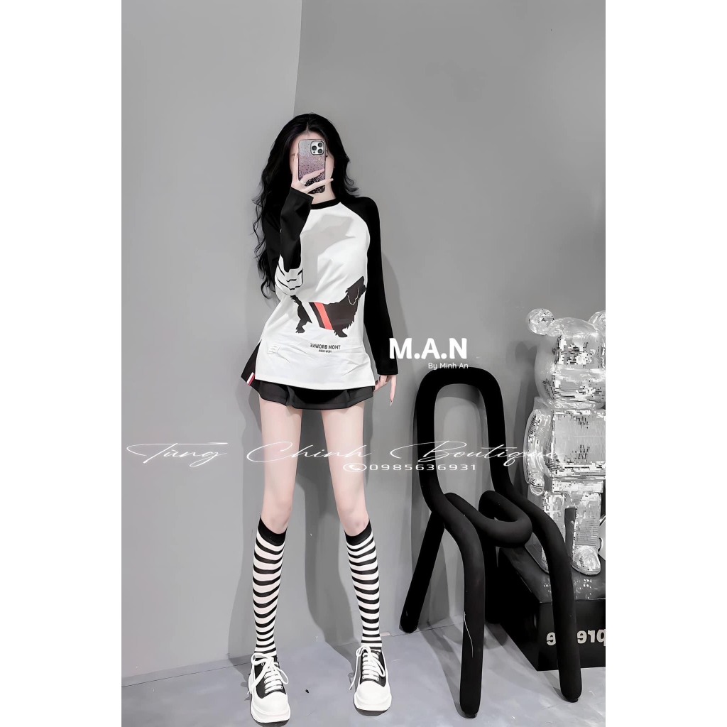 Set đồ nữ SET ÁO THOME TAY DÀI MIX CHÂN VÁY TUYẾT MƯA