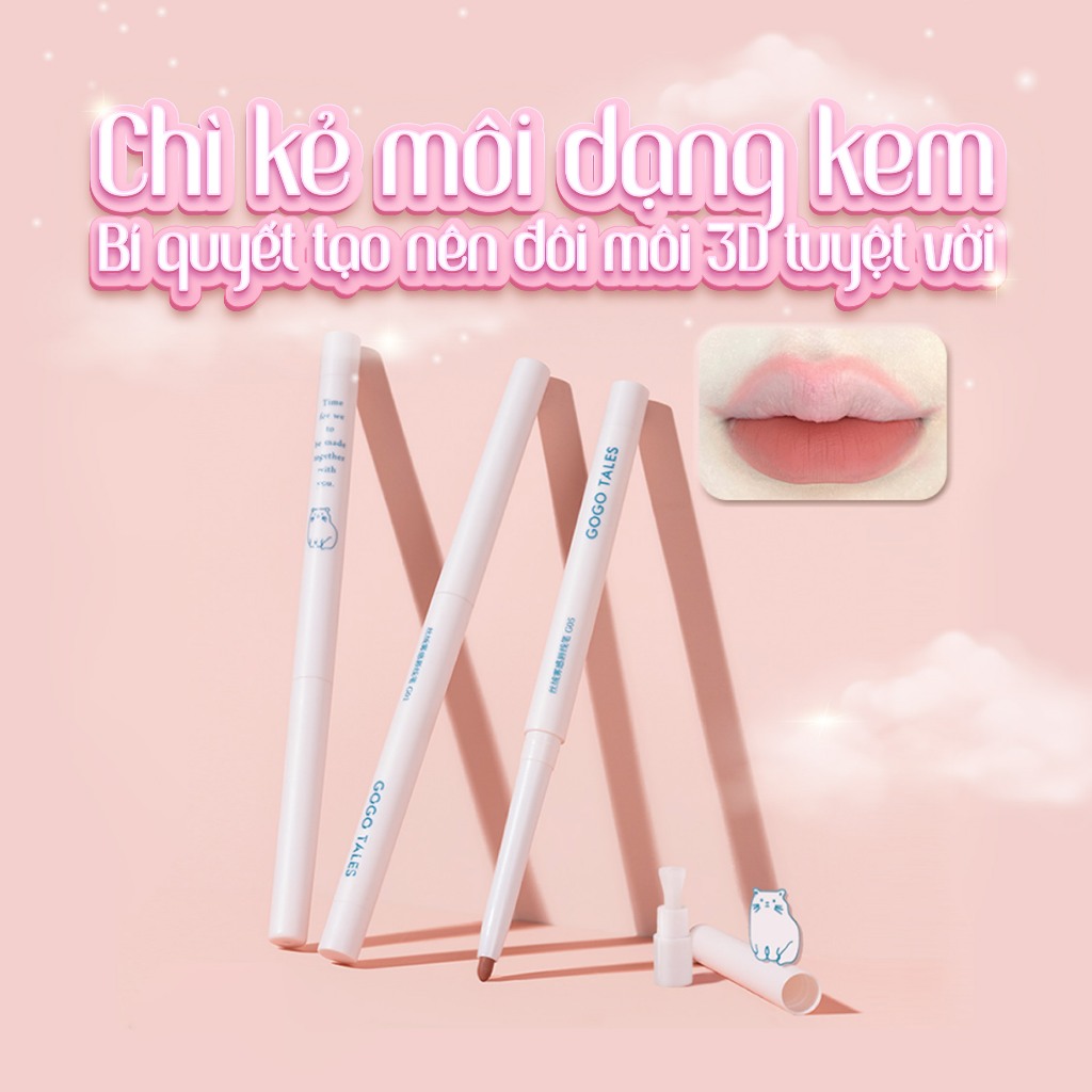 Chì kẻ viền môi GogoTales chì kẻ môi Velvel Fog Lipliner tạo hiệu ứng đôi môi đầy đặn GT531