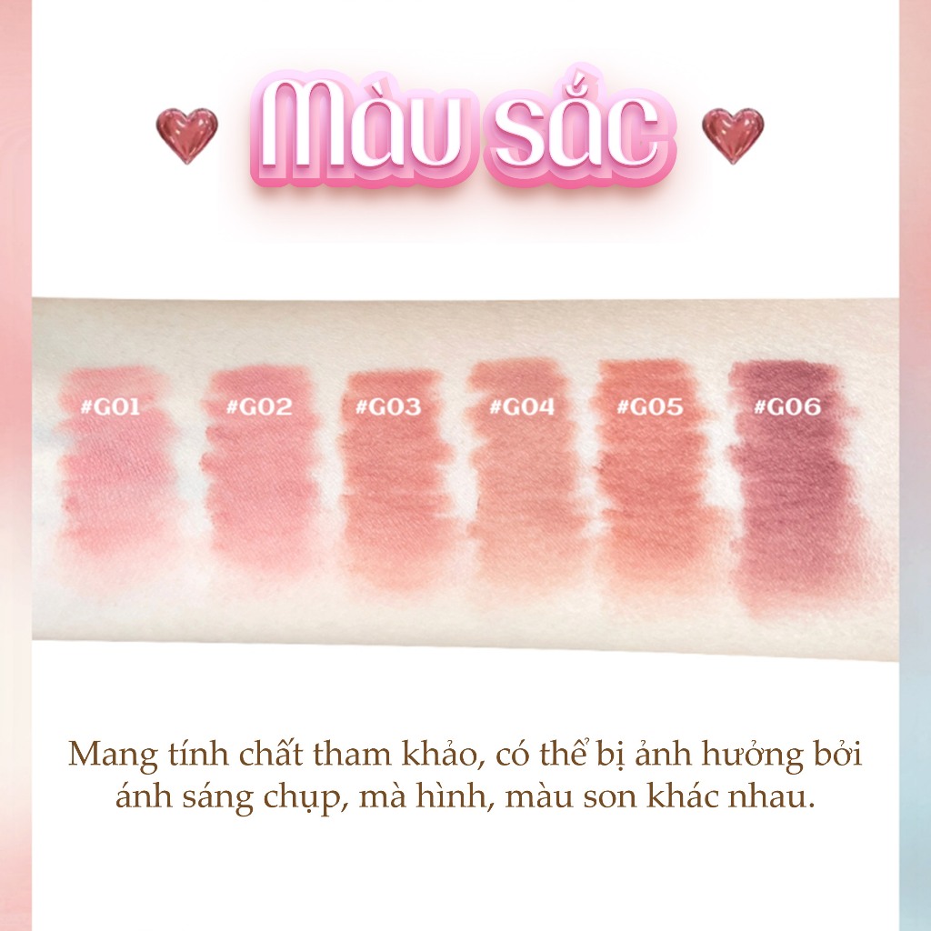 Chì kẻ viền môi GogoTales chì kẻ môi Velvel Fog Lipliner tạo hiệu ứng đôi môi đầy đặn GT531