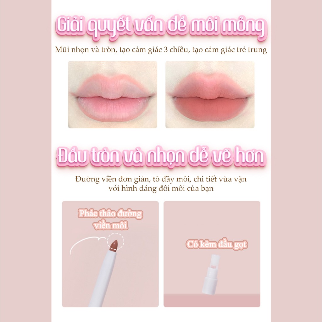 Chì kẻ viền môi GogoTales chì kẻ môi Velvel Fog Lipliner tạo hiệu ứng đôi môi đầy đặn GT531