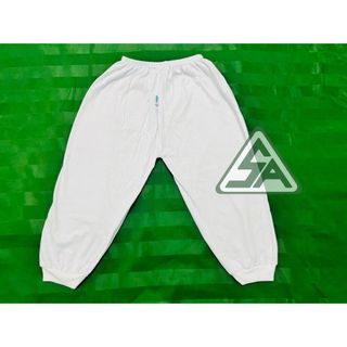 Quần dài trắng bossini 100% cotton, quần dài trắng có bo ống cho bé, quần bo trắng sơ sinh