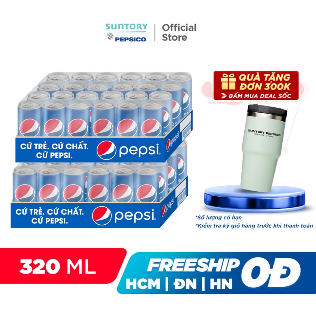 Combo 2 Thùng 24 Lon Pepsi (320ml/lon)