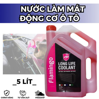 [F078R Flamingo HCM] Nước làm mát động cơ ô tô màu ĐỎ - 5000ml - Hàng Chính Hãng - Giảm Nóng Động Cơ