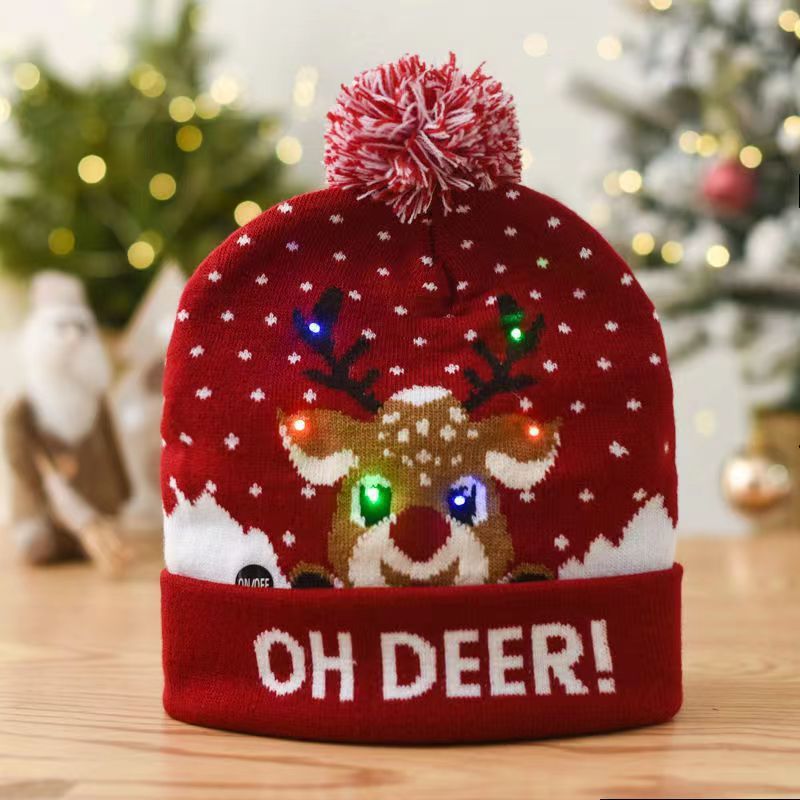 Mũ len Noel Đính bóng Nón len Giáng sinh hóa trang Mũ len Christmas Cho bé trẻ em Nam nữ Unisex Giữ ấm