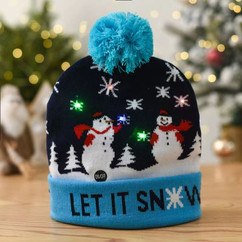 Mũ len Noel Đính bóng Nón len Giáng sinh hóa trang Mũ len Christmas Cho bé trẻ em Nam nữ Unisex Giữ ấm