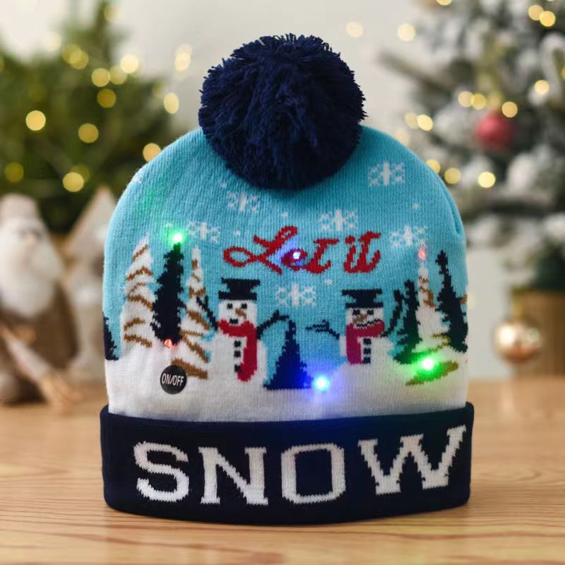 Mũ len Noel Đính bóng Nón len Giáng sinh hóa trang Mũ len Christmas Cho bé trẻ em Nam nữ Unisex Giữ ấm