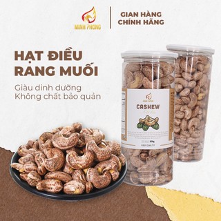 Hạt Điều rang muối còn vỏ lụa A cồ hạt to, chuẩn xuất khẩu - Điều rang muối Minh Phong Farm 500g