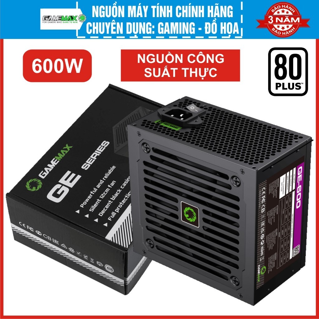 Nguồn máy tính 450w|500w|550w|600w|700w GAMEMAX chuyên game - bảo hành chính hãng 3 năm