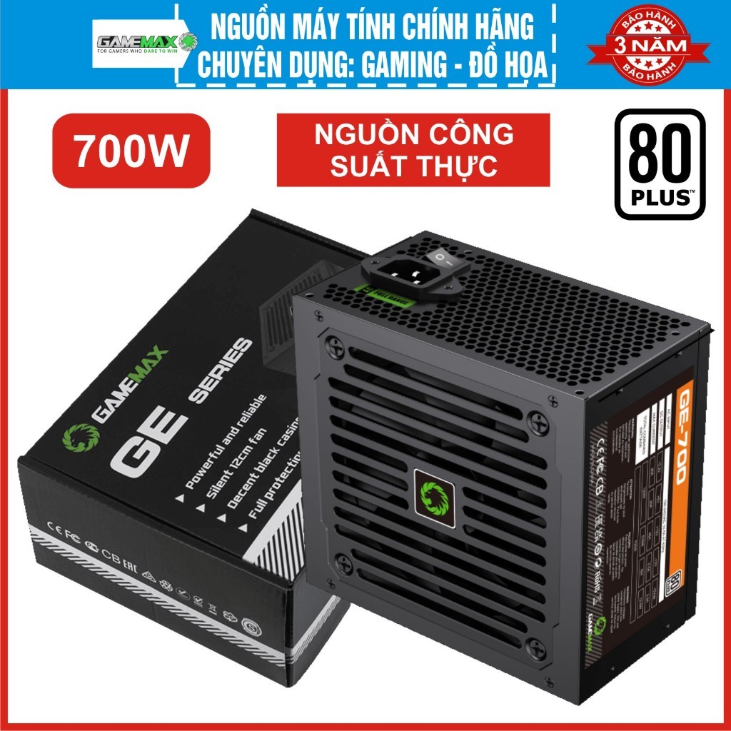 Nguồn máy tính 450w|500w|550w|600w|700w GAMEMAX chuyên game - bảo hành chính hãng 3 năm