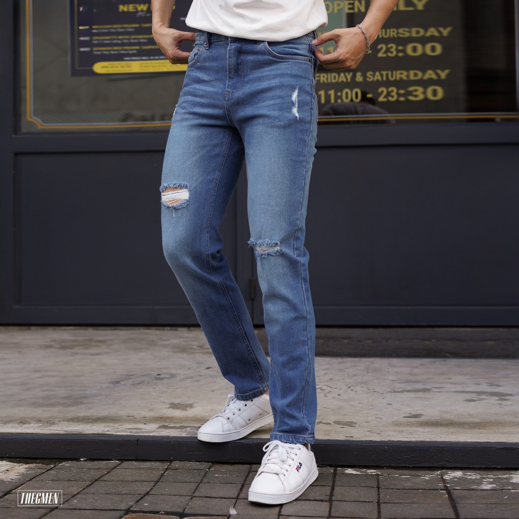 Quần Jeans F23 RIPPED NEW JEANS dày dặn form regular - THE GMEN ELEGANT EST 2017