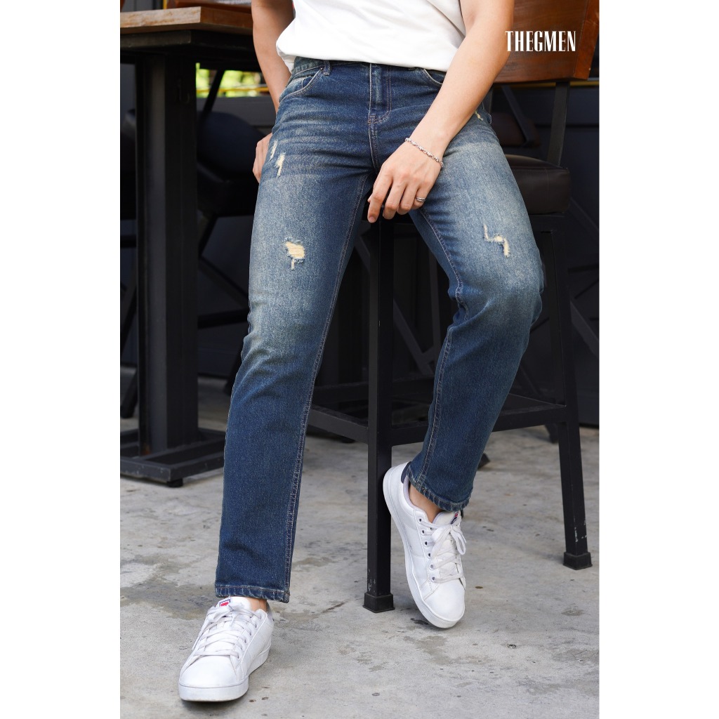 Quần Jeans F23 RIPPED NEW JEANS dày dặn form regular - THE GMEN ELEGANT EST 2017