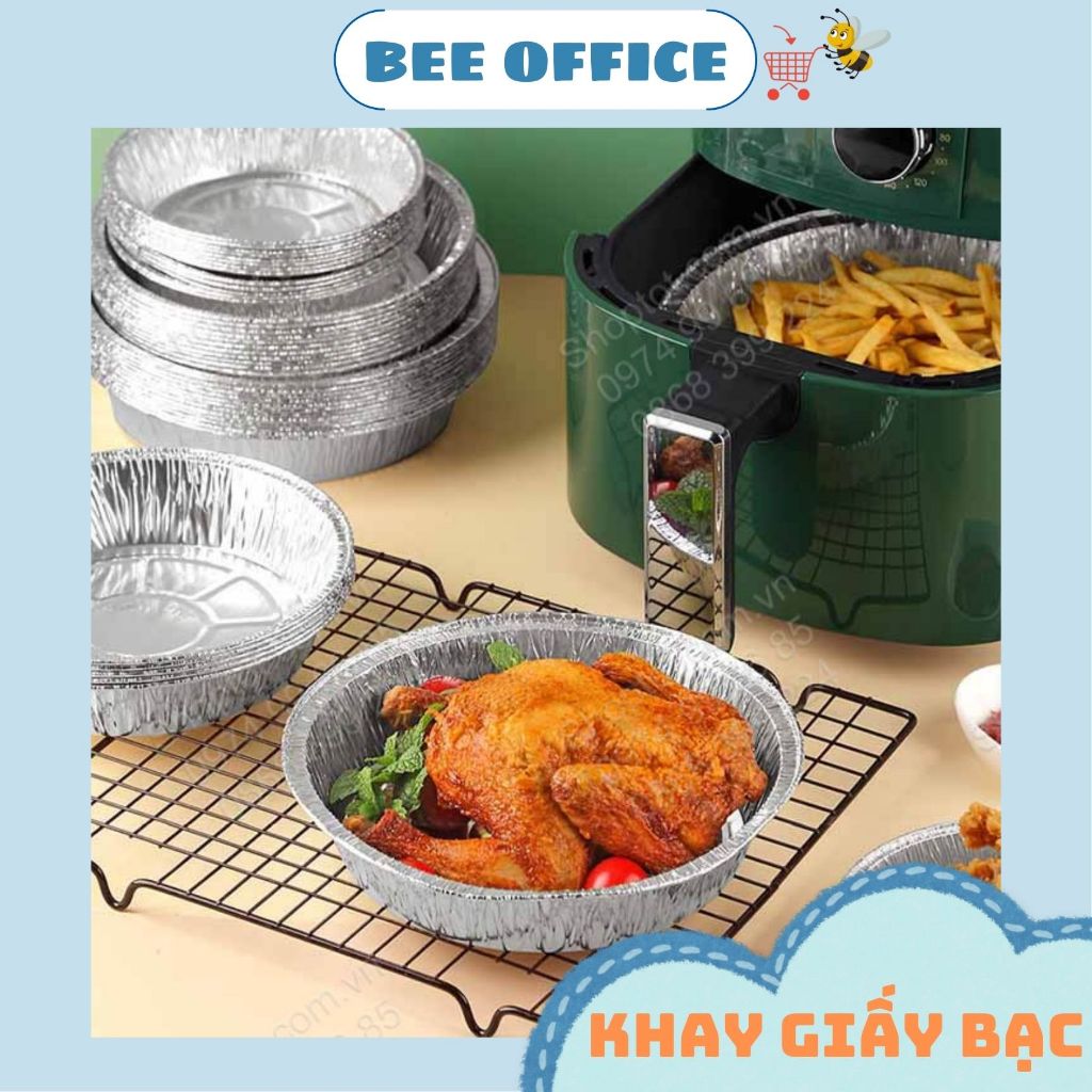 Khay Giấy Bạc Lót Nồi Chiên Không Dầu 18cm 22cm Khay Giấy Bạc Nướng Đa Năng Tiện ích để Chiên Nướng_30040 BEE OFFICE