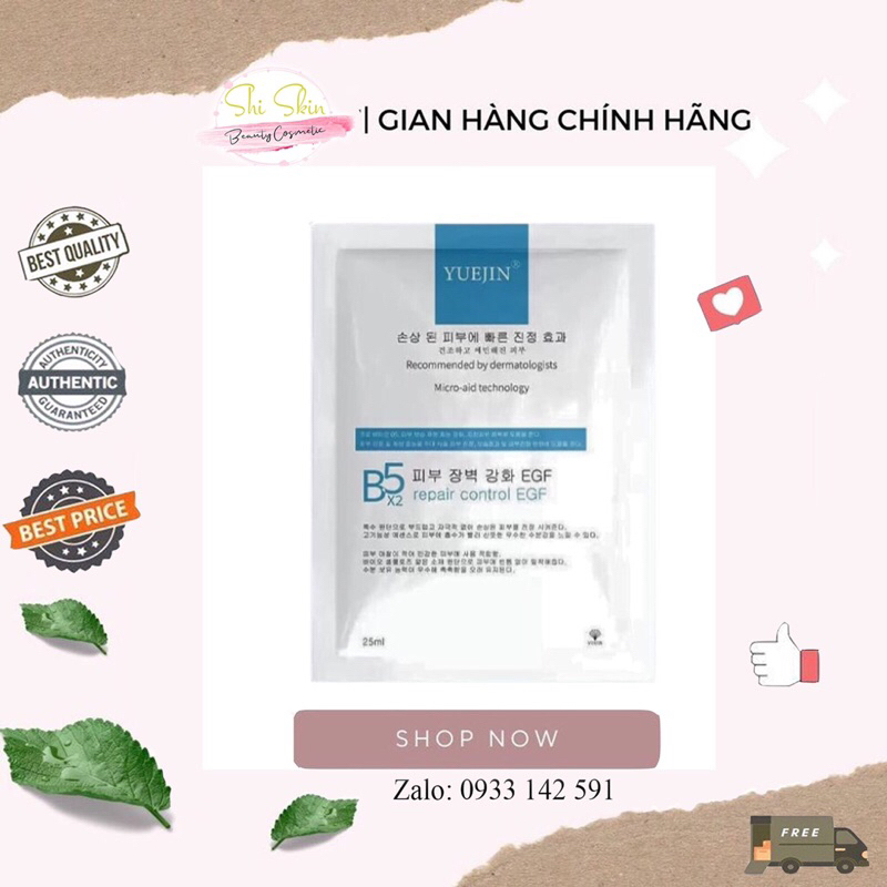 [Hộp 10 MASK] Mặt nạ Yuejin hàn quốc B5x2 Repair Control EGF cấp ẩm, phục hồi làm dịu da