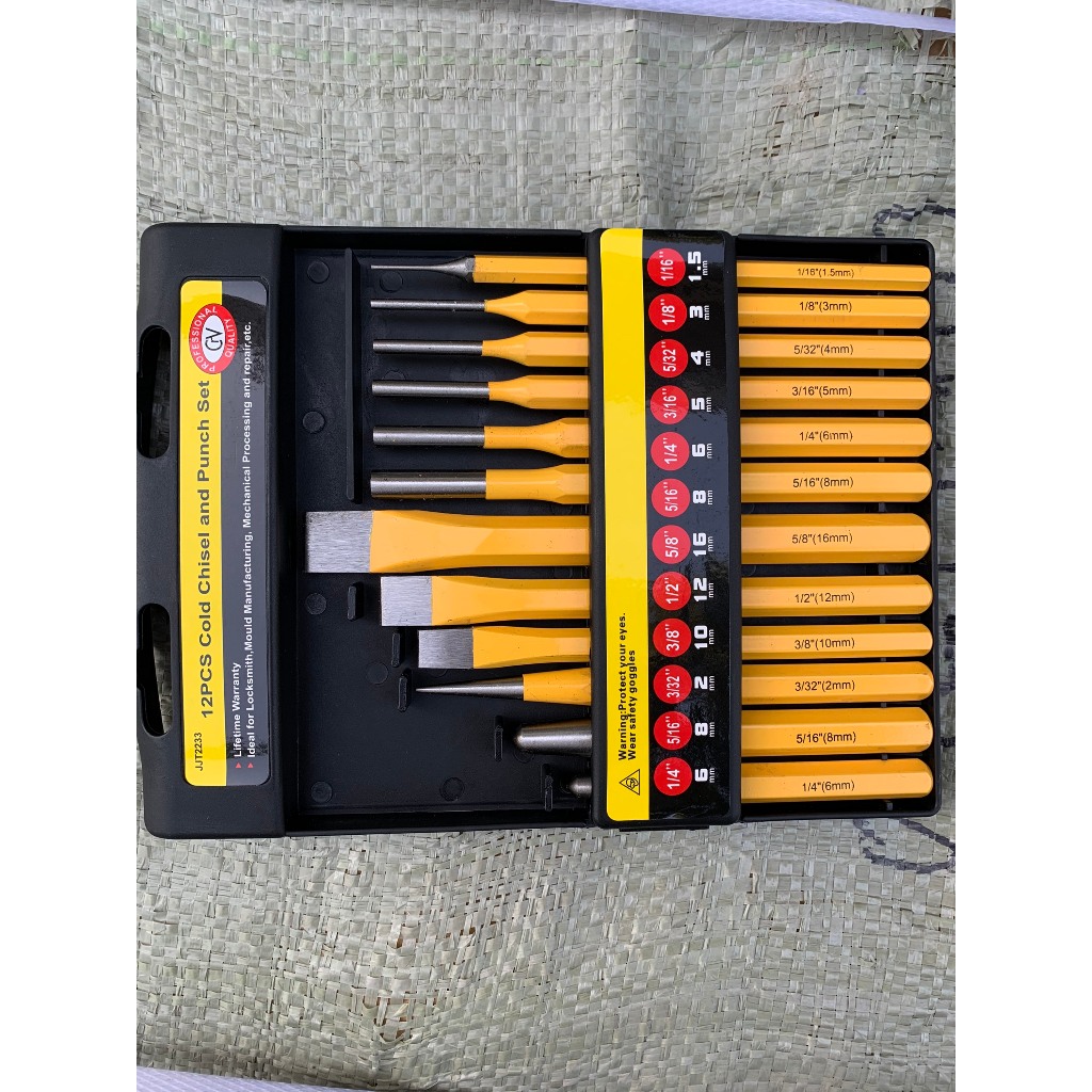 Bộ đột sắt, đục sắt 12 chi tiết