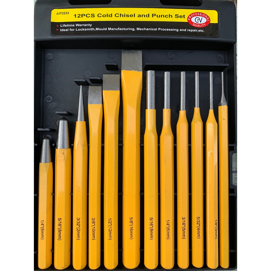Bộ đột sắt, đục sắt 12 chi tiết