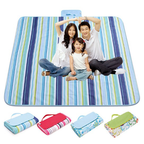 Thảm du lịch gấp gọn, thảm pinic chống thấm nước, thảm dã ngoại, phượt kẻ sọc