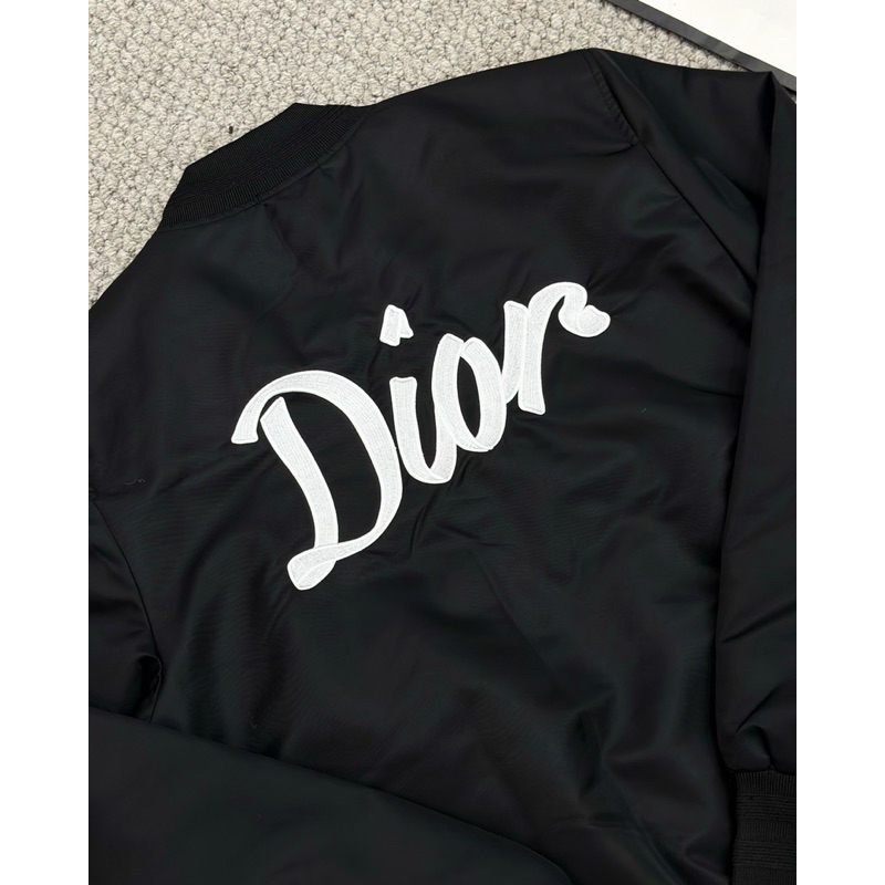 Áo bomber đen di.or , áo khoác nam nữ dày dặn , full tem mác bản cao cấp