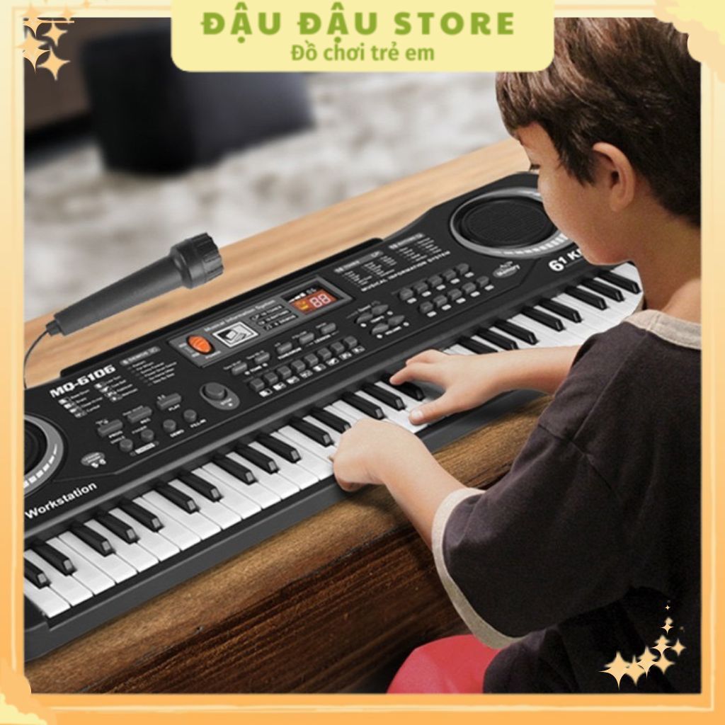 Đàn piano cho bé kết hơp đàn organ, đàn điện tử 61 phím kèm micro cho bé Đậu Đậu Store