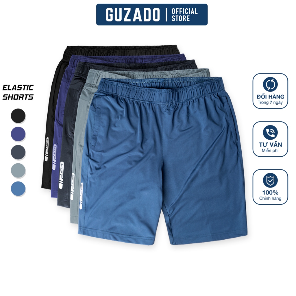 Quần short nam Guzado vải siêu co giãn vận động thoải mái,mẫu mới nhất 2023 GSR02