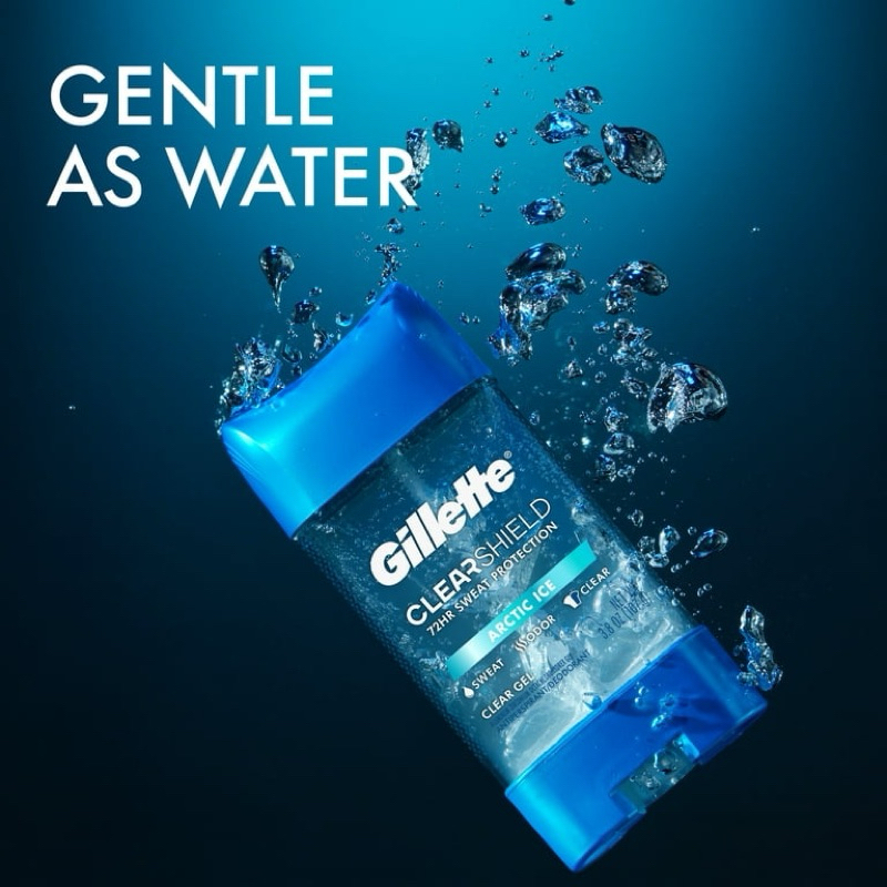 Lăn khử mùi nam Gillette Clear Shield Gel 107g Cool Wave 6in1 Ultimate Sport Active Arctic Ice