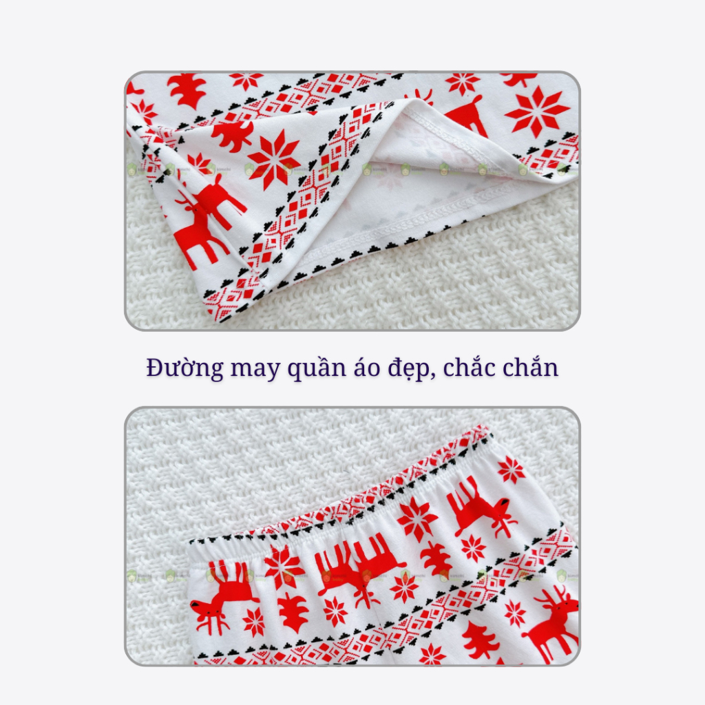 Bộ Dài Tay Cho Bé Trai, Bé Gái KIMCHIBABY Vải Cotton 4C Hoạ Tiết Giáng Sinh, Đồ Bộ Noel 2023 Phiên Bản Giới Hạn KWTD2114