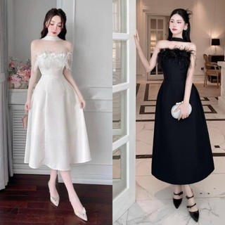 ĐẦM MIDI ỐNG CÚP LÔNG NGỰC CHOKER
