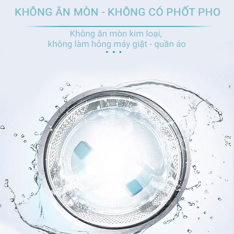 HỘP 12 VIÊN TẨY VỆ SINH LỒNG MÁY GIẶT JIELILIANG 180G tẩy máy giặt sạch sẽ, vệ sinh máy giặt cửa ngang và đứng