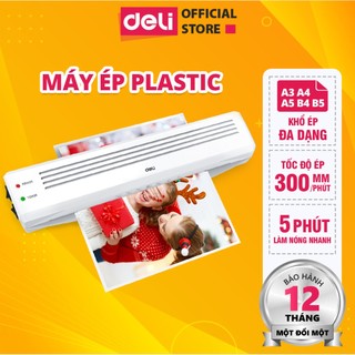 Máy Ép Plastic DELI Chính Hãng - Khổ A3/A4/A5/B4/B5 - Máy Ép Nhiệt Nhựa Nhỏ Gọn - Ép Bảo Vệ Màng Ảnh, Poster, Tài Liệu