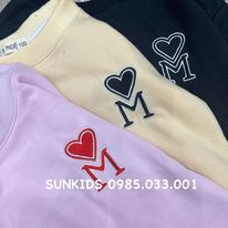 Bộ nỉ bé gái Mari Logo trái tim ngực
