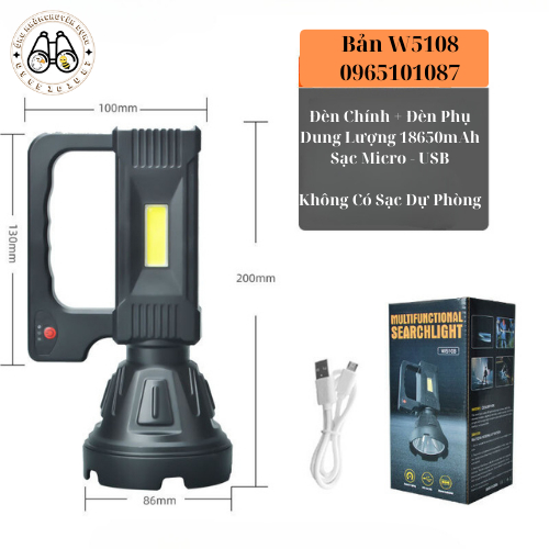 Đèn Pin Siêu Sáng Cao Cấp Chiếu Xa Trên 500m,Tích Hợp Chân USB Sạc Dự Phòng, Có Chân Đế, Pin Trâu, Chống Nước