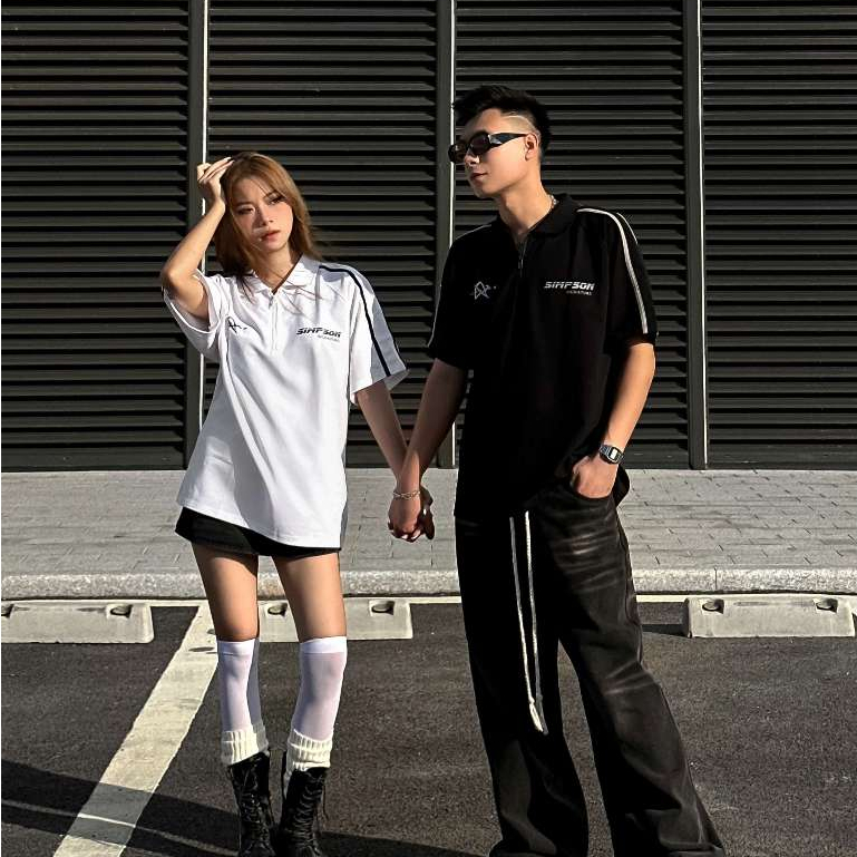 [Mã INBAU300 giảm 10% đơn 250K] Áo Polo Phối Sọc Viền Khoá Kéo Local Brand Simpson Polo Unisex Nam Nữ Oversize - PS04