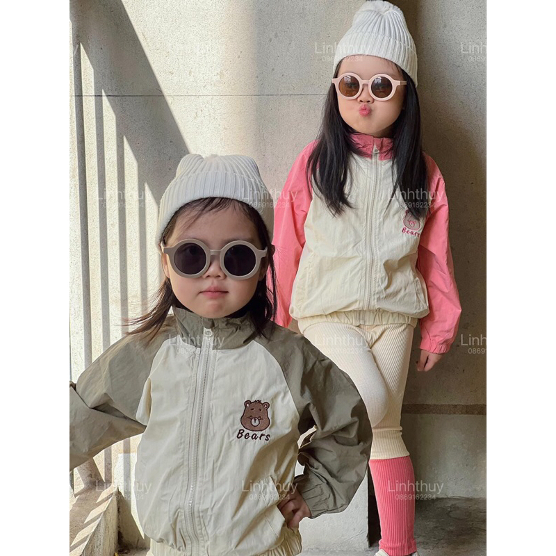 Sét bộ áo gió quần legging cho bé hàng qccc