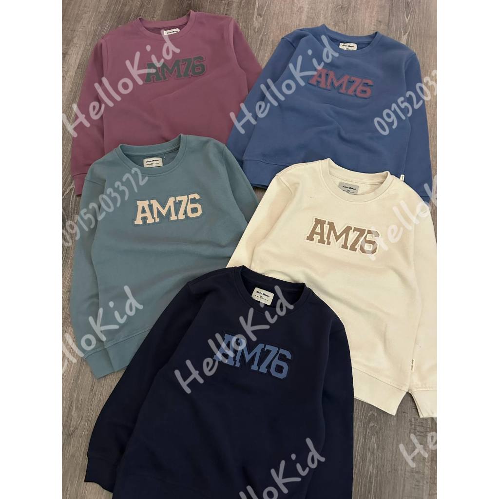 Áo nỉ chữ nổi AM76 cho bé