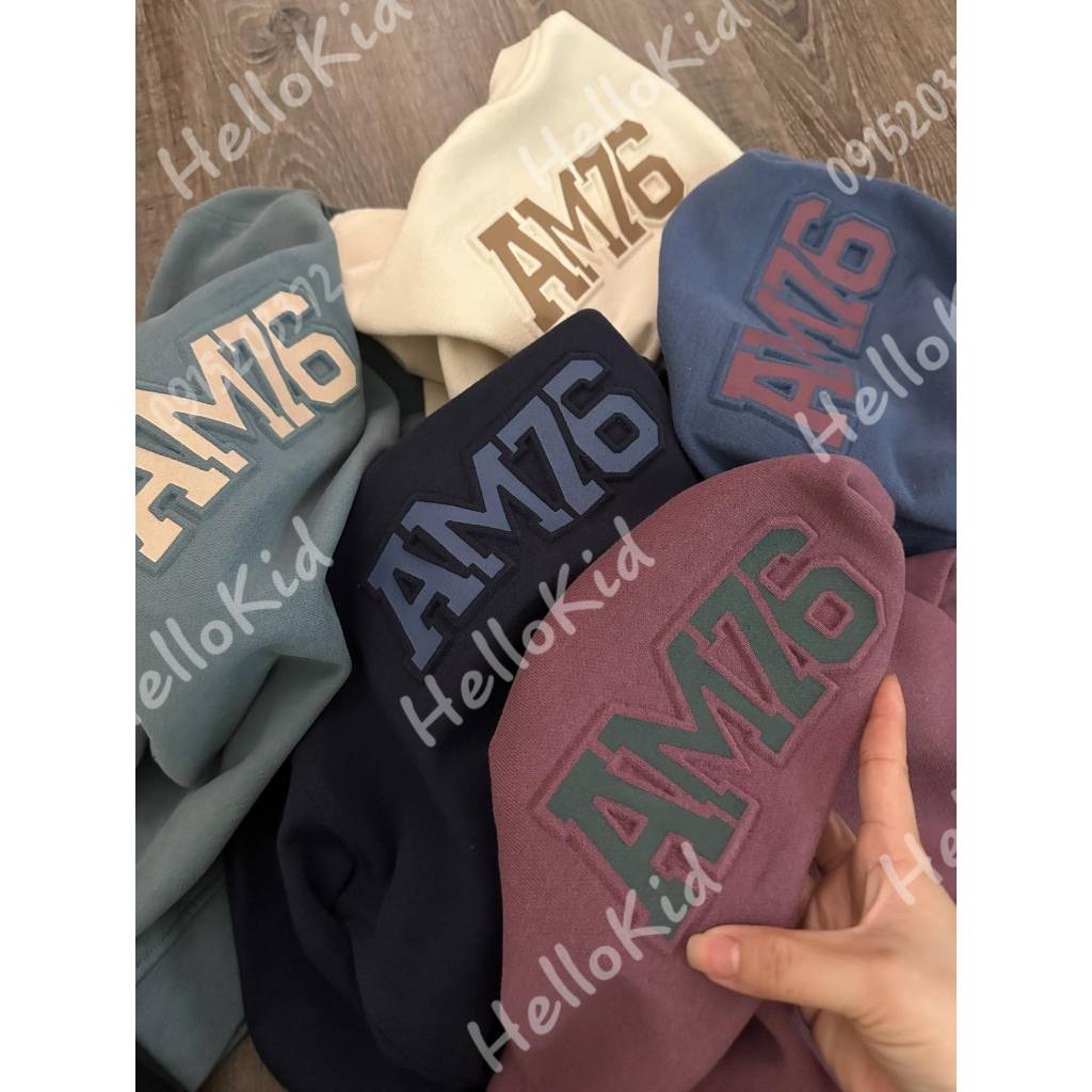 Áo nỉ chữ nổi AM76 cho bé