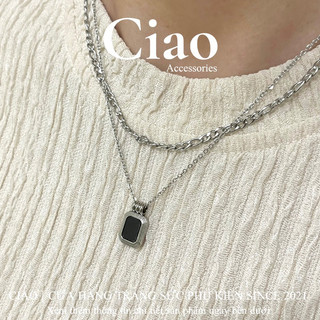[HOẢ TỐC 1H] Dây chuyền/ Vòng cổ titan không gỉ thiết kế 2 lớp phong cách trendy Aisha Ciao