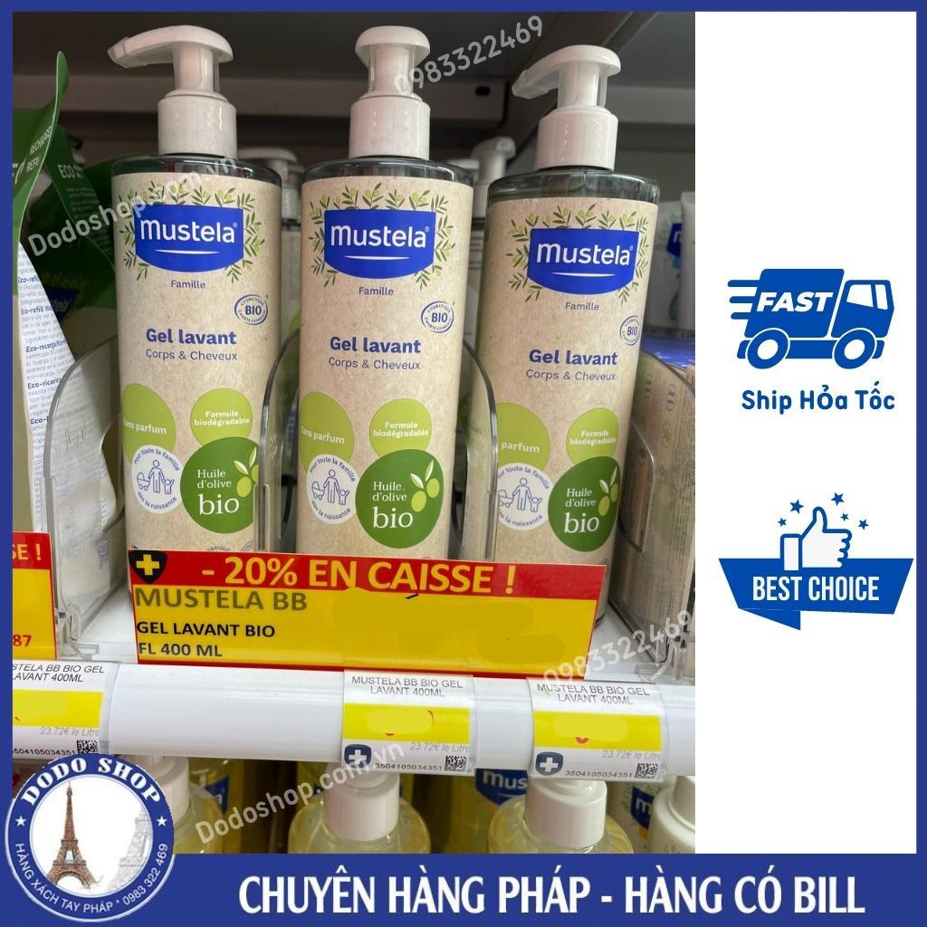 Sữa tắm Mustela hữu cơ gel lavant, sữa tắm gội hữu cơ 2in1 dùng cho bé từ sơ sinh của Mustela