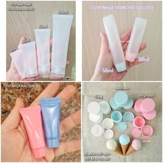 🚩Mua NHIỀU GIẢM SÂU🏷🍦TUÝP NHỰA TRONG 10ml/30ml/50ml/100ml-HŨ KEM 5gr/15gr/20gr🍦TEM DÁN CHỐNG NƯỚC