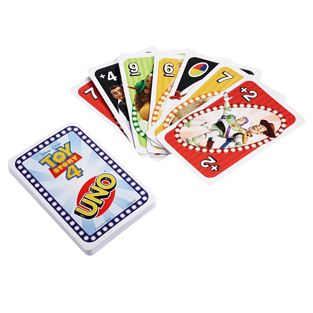 Bộ Thẻ Bài Trò Chơi UNO Disney Pixar Toy Story 4 - 112 lá bài cứng vui nhộn