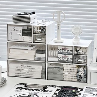 Tủ Đựng Đồ 2 Tầng Đa Năng Để Bàn Cao Cấp Có Ngăn Kéo Xếp Chồng - Hộp Đựng Đồ Mỹ Phẩm Mini Decor Bàn Học, Bàn Làm Việc