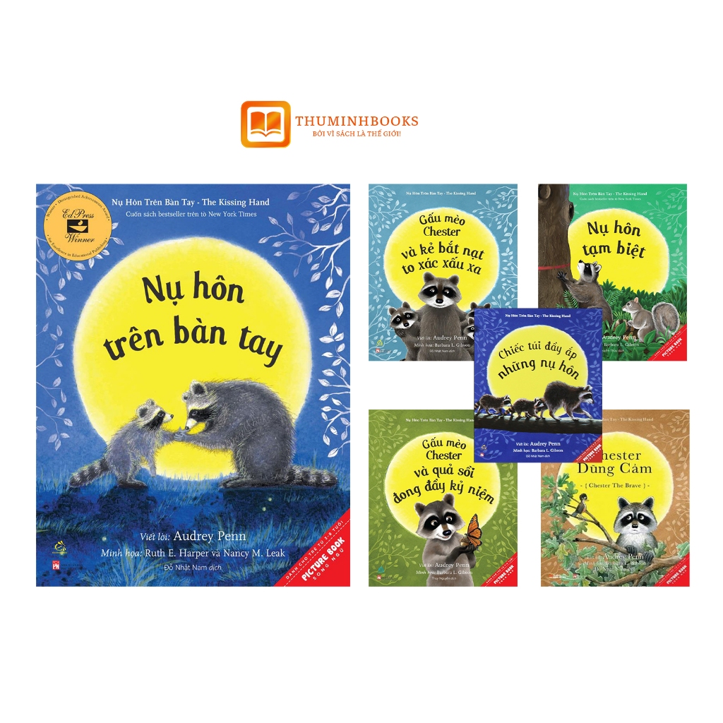 Sách -6 Cuốn Picture book song ngữ Gấu mèo Chester: Nụ Hôn trên bàn tay, Quả sồi đong đầy kỉ niệm.. - Quảng Văn