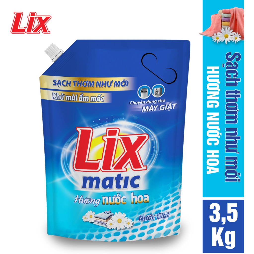 Túi nước giặt LIX matic hương nước hoa 3.5kg NGM42 - Dùng cho máy giặt cửa trước