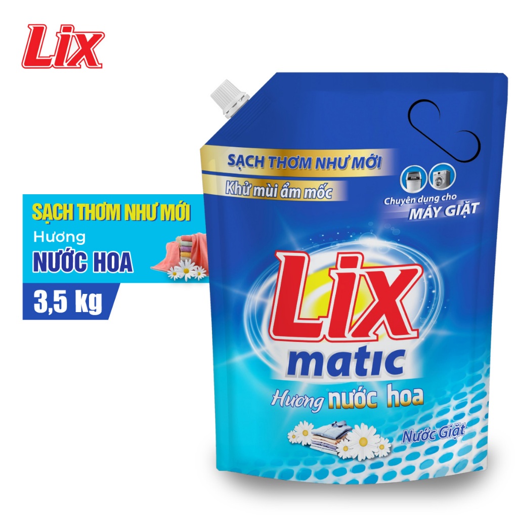 Túi nước giặt LIX matic hương nước hoa 3.5kg NGM42 - Dùng cho máy giặt cửa trước