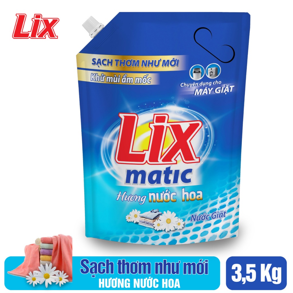 Túi nước giặt LIX matic hương nước hoa 3.5kg NGM42 - Dùng cho máy giặt cửa trước