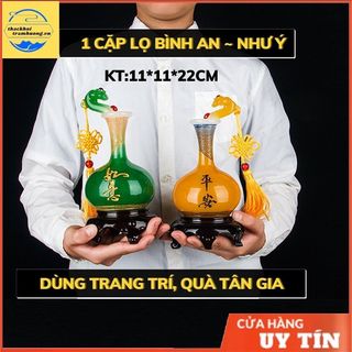 1 cặp lọ Bình An Như Ý size nhỏ dùng trang trí,Tượng Phong thuỷ dùng làm quà tặng Tân Gia hoặc Khai Trương