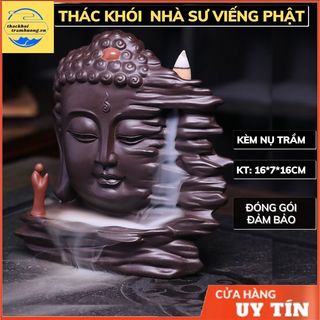 Thác khói trầm hương mẫu Nhà sư viếng Phật bên thác, Thác đốt trầm hương tỏa ngược kèm theo nụ trầm