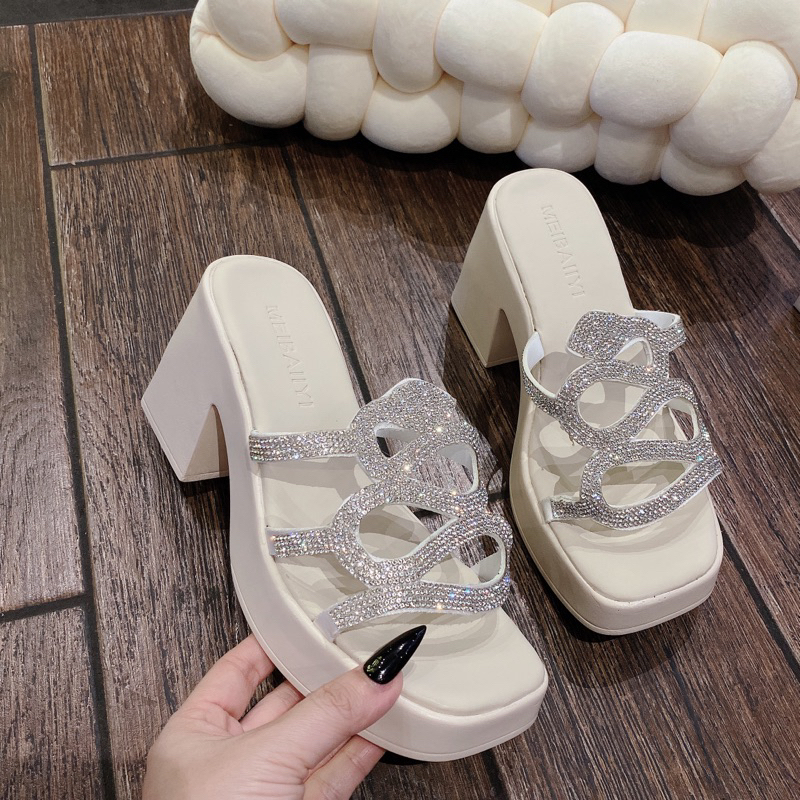 DÉP GÓT VUÔNG DÂY ĐÁ XOÀN 😍