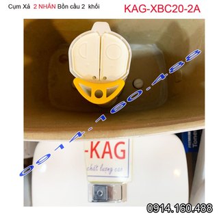 Xả bồn cầu 2 nút nhấn KAG-XBC20A-2 nhựa sịn cao 25-26cm, cột xả xí bệt 2 khối nhấn êm nước mạnh thay 99% bàn cầu két rời